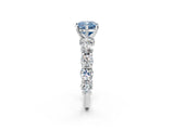 White gold Round Diamond Side Stone Engagement Ring with Six-Prong Setting_14