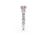 White gold Round Diamond Side Stone Engagement Ring with Six-Prong Setting_14