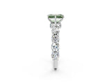 White gold Round Diamond Side Stone Engagement Ring with Six-Prong Setting_14