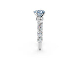 White gold Round Diamond Side Stone Engagement Ring with Six-Prong Setting_14