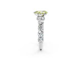 White gold Round Diamond Side Stone Engagement Ring with Six-Prong Setting_14