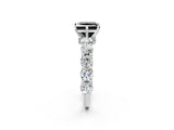 White gold Round Diamond Side Stone Engagement Ring with Six-Prong Setting_14