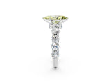 White gold Round Diamond Side Stone Engagement Ring with Six-Prong Setting_14