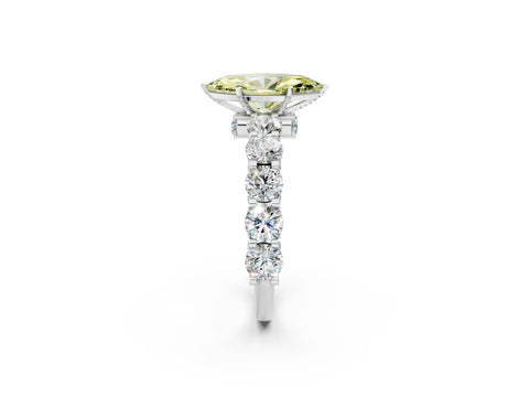 White gold Round Diamond Side Stone Engagement Ring with Six-Prong Setting_14