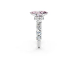 White gold Round Diamond Side Stone Engagement Ring with Six-Prong Setting_14