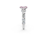 White gold Round Diamond Side Stone Engagement Ring with Six-Prong Setting_14