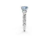 White gold Round Diamond Side Stone Engagement Ring with Six-Prong Setting_14