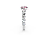 White gold Round Diamond Side Stone Engagement Ring with Six-Prong Setting_14
