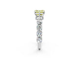 White gold Round Diamond Side Stone Engagement Ring with Six-Prong Setting_14