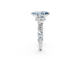 White gold Round Diamond Side Stone Engagement Ring with Six-Prong Setting_14