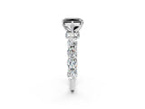 White gold Round Diamond Side Stone Engagement Ring with Six-Prong Setting_14