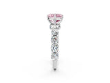White gold Round Diamond Side Stone Engagement Ring with Six-Prong Setting_14