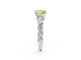 White gold Round Diamond Side Stone Engagement Ring with Six-Prong Setting_14