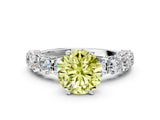 White gold Round Diamond Side Stone Engagement Ring with Six-Prong Setting_14