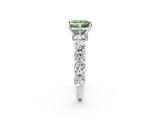 White gold Round Diamond Side Stone Engagement Ring with Six-Prong Setting_14