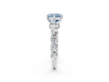 White gold Round Diamond Side Stone Engagement Ring with Six-Prong Setting_14