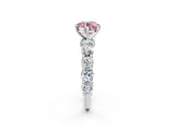 White gold Round Diamond Side Stone Engagement Ring with Six-Prong Setting_14