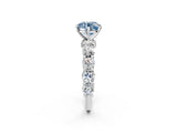 White gold Round Diamond Side Stone Engagement Ring with Six-Prong Setting_14