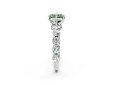 White gold Round Diamond Side Stone Engagement Ring with Six-Prong Setting_14