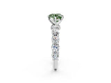 White gold Round Diamond Side Stone Engagement Ring with Six-Prong Setting_14