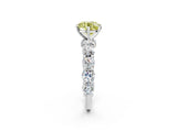 White gold Round Diamond Side Stone Engagement Ring with Six-Prong Setting_14