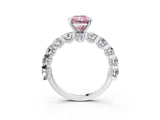 White gold Round Diamond Side Stone Engagement Ring with Six-Prong Setting_15