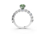 White gold Round Diamond Side Stone Engagement Ring with Six-Prong Setting_15