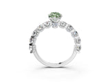 White gold Round Diamond Side Stone Engagement Ring with Six-Prong Setting_15