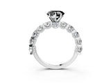White gold Round Diamond Side Stone Engagement Ring with Six-Prong Setting_15