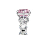 White gold Round Diamond Side Stone Engagement Ring with Six-Prong Setting_15
