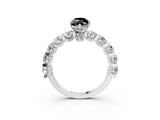 White gold Round Diamond Side Stone Engagement Ring with Six-Prong Setting_15