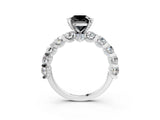 White gold Round Diamond Side Stone Engagement Ring with Six-Prong Setting_15