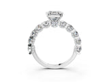 White gold Round Diamond Side Stone Engagement Ring with Six-Prong Setting_15