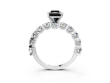 White gold Round Diamond Side Stone Engagement Ring with Six-Prong Setting_15