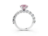 White gold Round Diamond Side Stone Engagement Ring with Six-Prong Setting_15