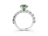 White gold Round Diamond Side Stone Engagement Ring with Six-Prong Setting_15