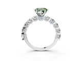 White gold Round Diamond Side Stone Engagement Ring with Six-Prong Setting_15