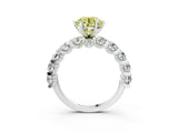 White gold Round Diamond Side Stone Engagement Ring with Six-Prong Setting_15