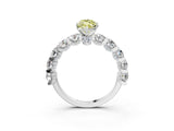 White gold Round Diamond Side Stone Engagement Ring with Six-Prong Setting_15