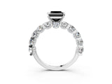 White gold Round Diamond Side Stone Engagement Ring with Six-Prong Setting_15