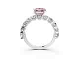 White gold Round Diamond Side Stone Engagement Ring with Six-Prong Setting_15
