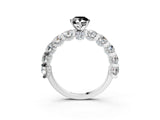 White gold Round Diamond Side Stone Engagement Ring with Six-Prong Setting_15