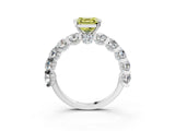 White gold Round Diamond Side Stone Engagement Ring with Six-Prong Setting_15
