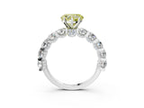 White gold Round Diamond Side Stone Engagement Ring with Six-Prong Setting_15