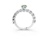 White gold Round Diamond Side Stone Engagement Ring with Six-Prong Setting_15