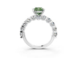 White gold Round Diamond Side Stone Engagement Ring with Six-Prong Setting_15