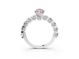 White gold Round Diamond Side Stone Engagement Ring with Six-Prong Setting_15