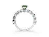 White gold Round Diamond Side Stone Engagement Ring with Six-Prong Setting_15