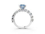 White gold Round Diamond Side Stone Engagement Ring with Six-Prong Setting_15