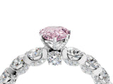 White gold Round Diamond Side Stone Engagement Ring with Six-Prong Setting_16